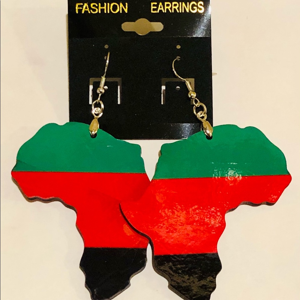 Sublimated African shape earrings